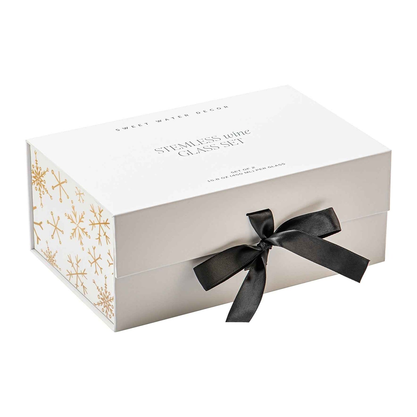 Snowflakes Stemless Wine Glass - Boxed Set of 2