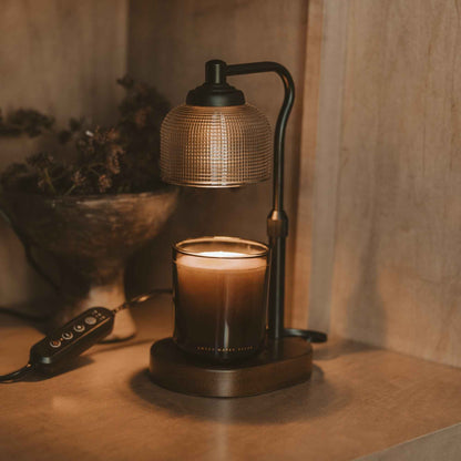 Candle Warmer Lamp with Wood Base