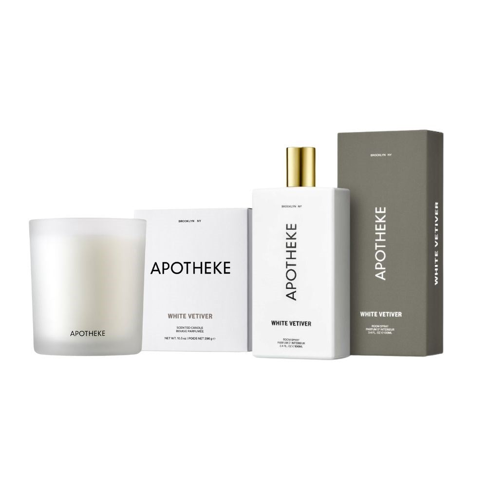 White Vetiver Room Spray and Classic Candle Duo - PoshaBella