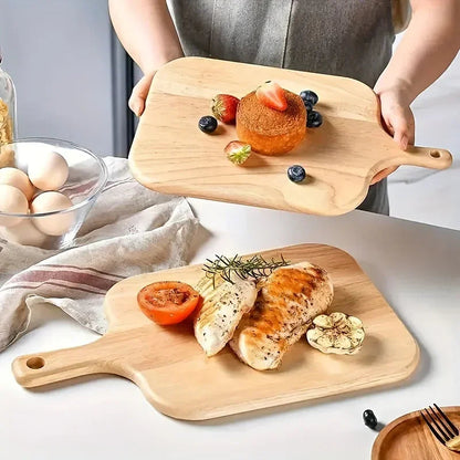 A Solid Wood Cutting Board Designed for Food Preparation, Suitable for Chopping Vegetables, Fruits, And Meats. This Kitchen Board Is Ideal for Cooking in Both Indoor And Outdoor Settings, Easy to Clean