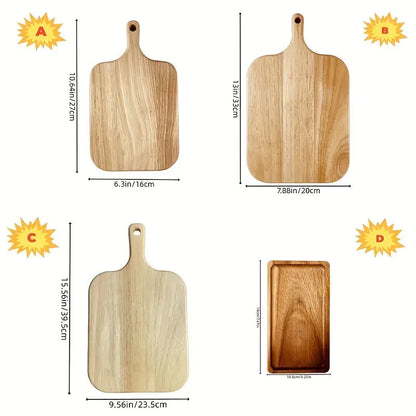 A Solid Wood Cutting Board Designed for Food Preparation, Suitable for Chopping Vegetables, Fruits, And Meats. This Kitchen Board Is Ideal for Cooking in Both Indoor And Outdoor Settings, Easy to Clean