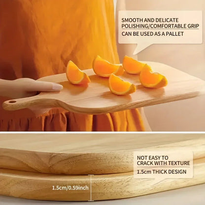 A Solid Wood Cutting Board Designed for Food Preparation, Suitable for Chopping Vegetables, Fruits, And Meats. This Kitchen Board Is Ideal for Cooking in Both Indoor And Outdoor Settings, Easy to Clean
