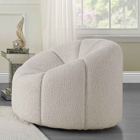 Osmash - Chair With Swivel - White Teddy Sherpa
