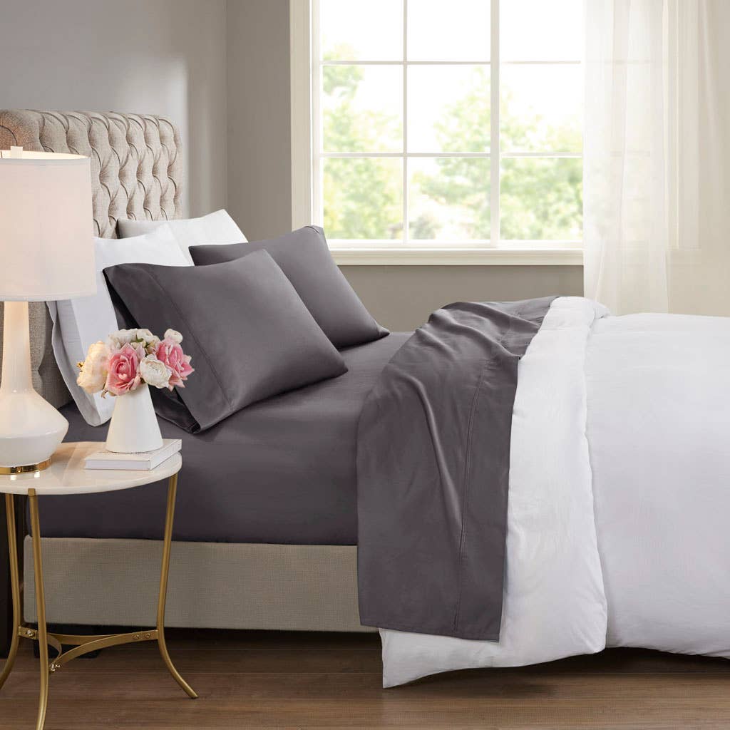 Olliix - Cooling 600 Thread Count 4 Pieces Cotton Sheets Set - PoshaBella
