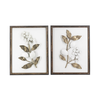 Set of 2 Distressed Brown Frame Decorative Accessories