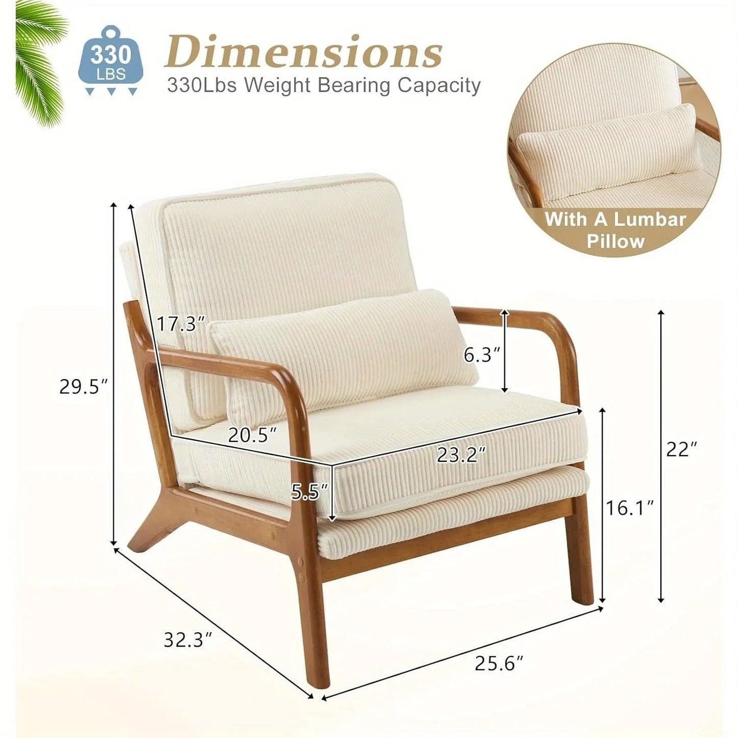 Accent Chair - Striped Blue White