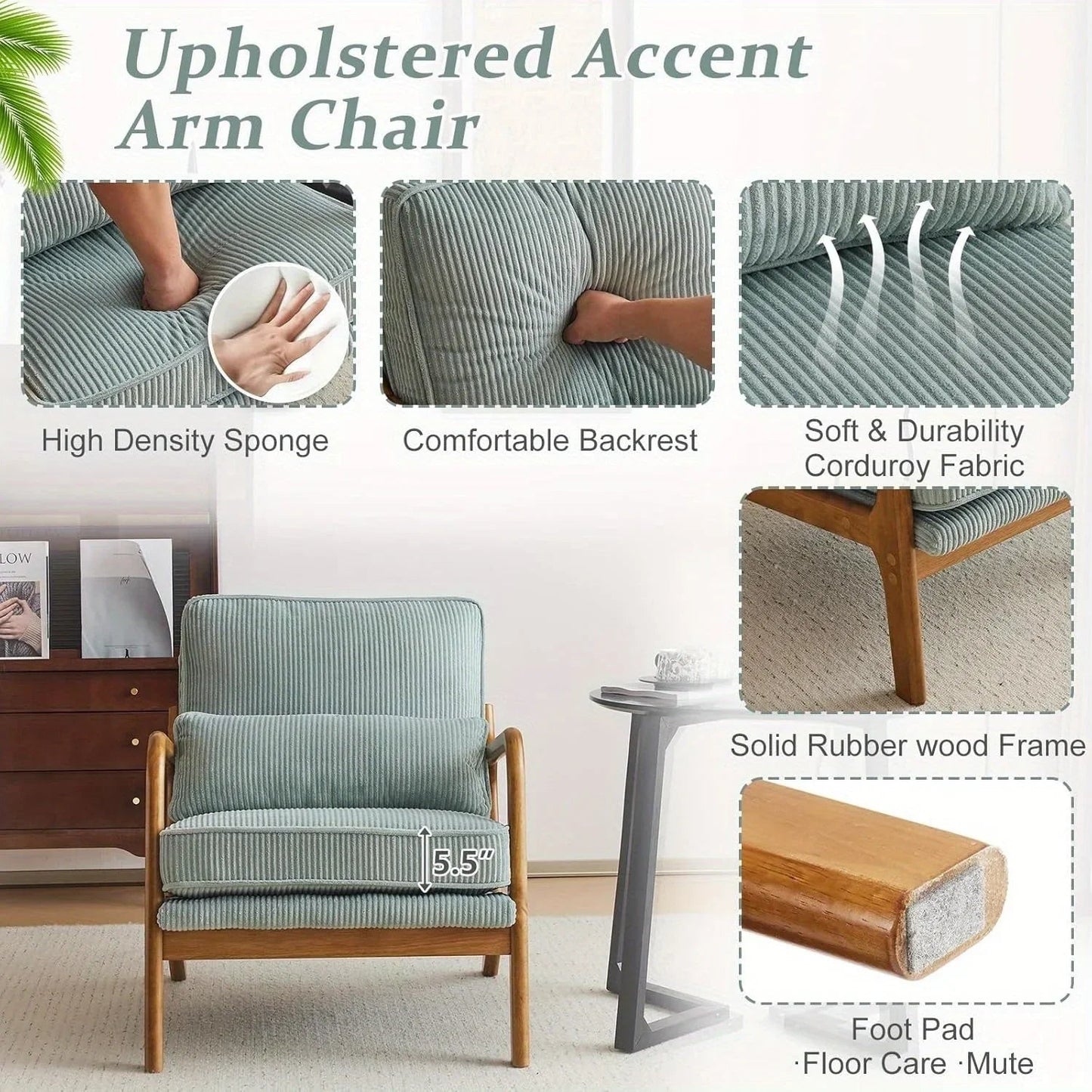 Accent Chair - Striped Blue White