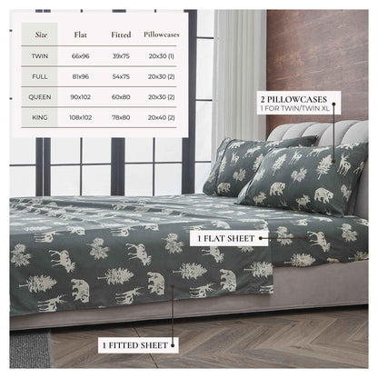 4-Piece Lodge Microfiber Sheet - Mountain Ridge Collection