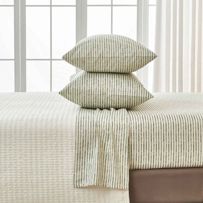 Striped Microfiber Sheet Set - Evette Collection