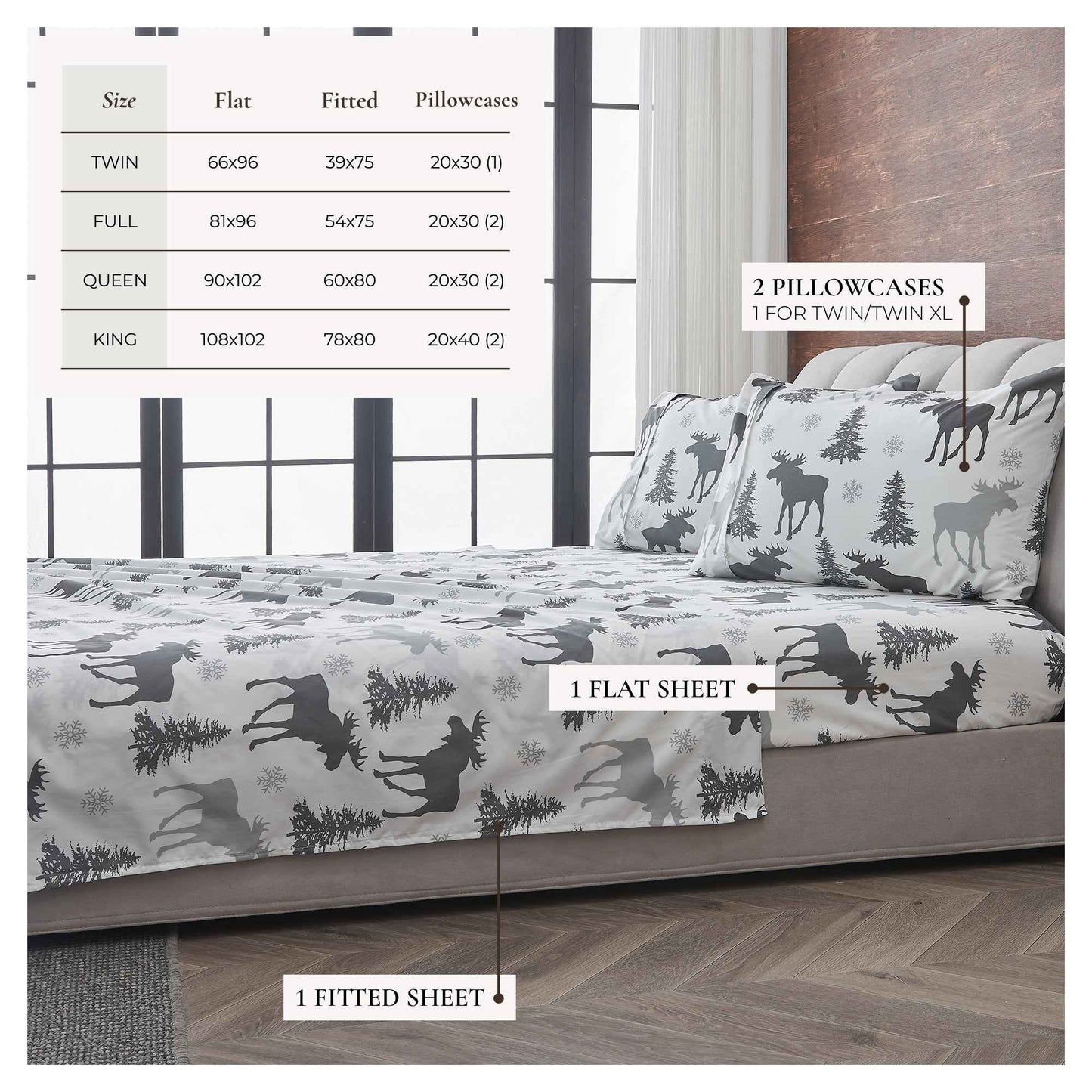 4-Piece Lodge Microfiber Sheet - Mountain Ridge Collection