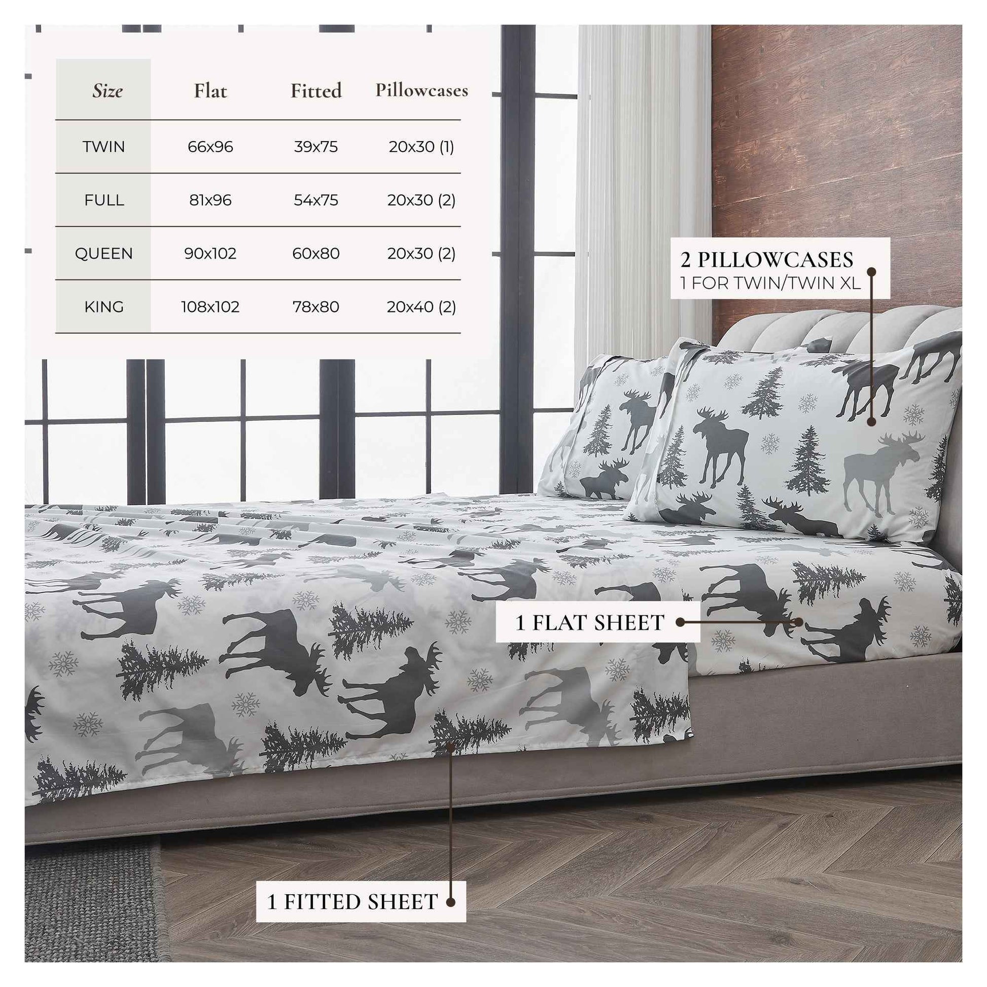 4-Piece Lodge Microfiber Sheet - Mountain Ridge Collection