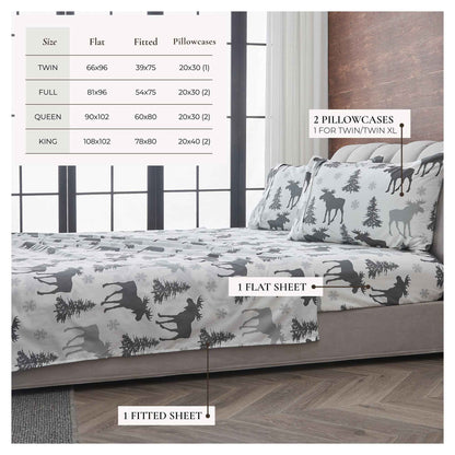 4-Piece Lodge Microfiber Sheet - Mountain Ridge Collection