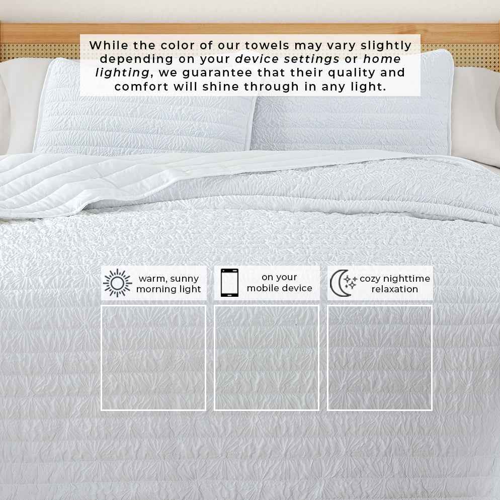 Floral Embossed Quilt Set - Floral Microsculpt Collection