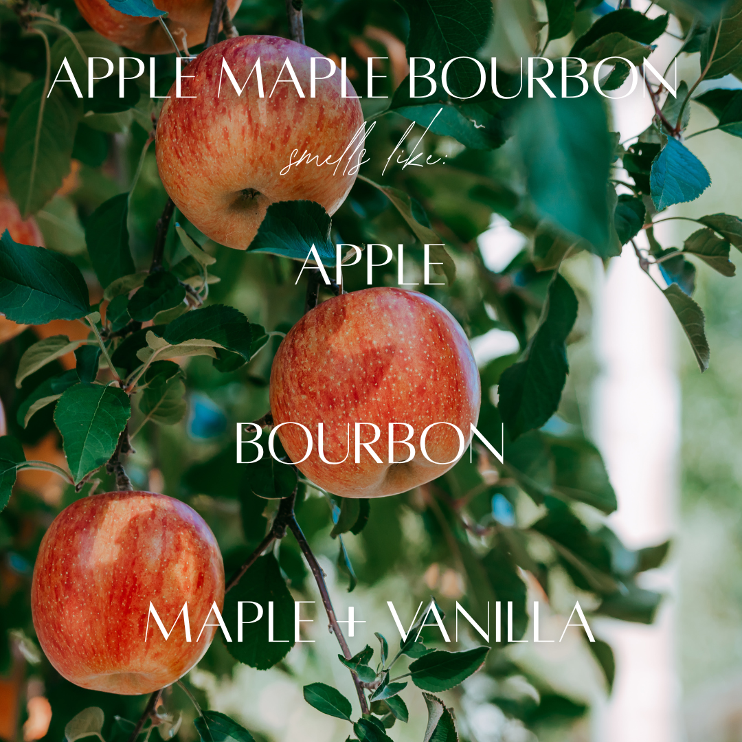 Apple Maple Bourbon - 7 Wick White Wood Dough Bowl Soy Candle - PoshaBella