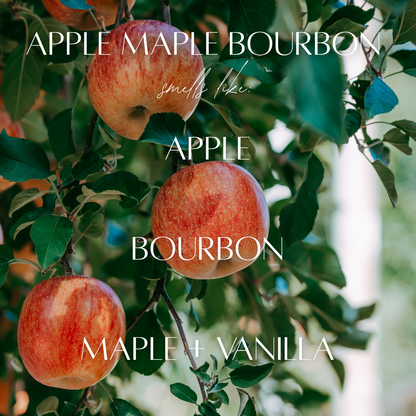 Apple Maple Bourbon - 7 Wick White Wood Dough Bowl Soy Candle - PoshaBella