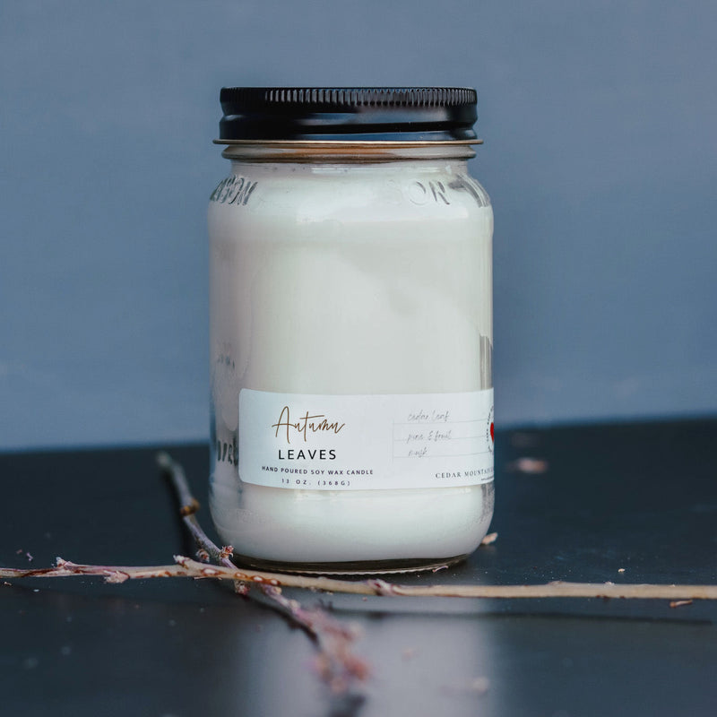 13 oz Mason Jar Soy Candle - Autumn Leaves