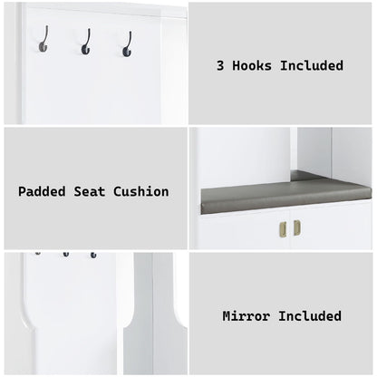 Buck II - Hall Tree - White High Gloss