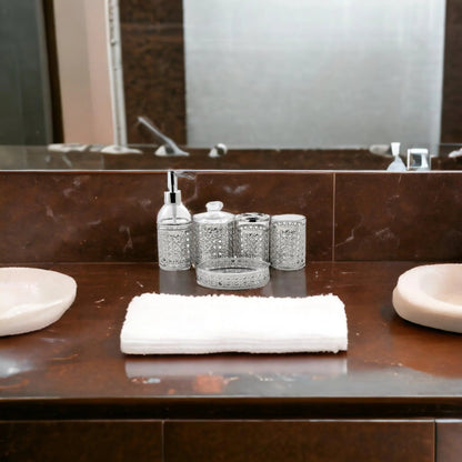 Bath & Spa Glass 5-Piece Bathroom Set - PoshaBella