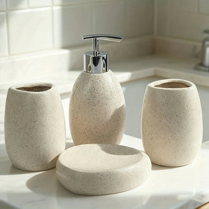 Bathroom Kit - Ceramic White 4pcs