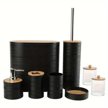 Bathroom Set - Bamboo 8pcs