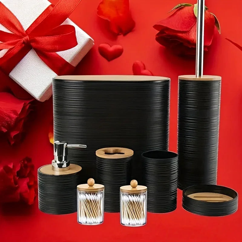 Bathroom Set - Bamboo 8pcs