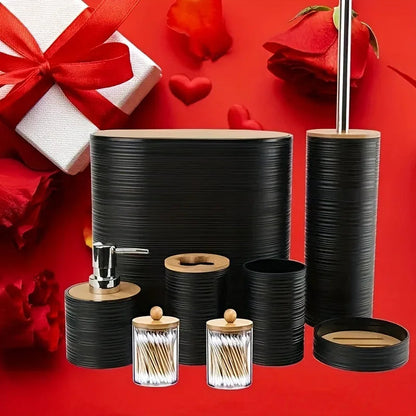 Bathroom Set - Bamboo 8pcs