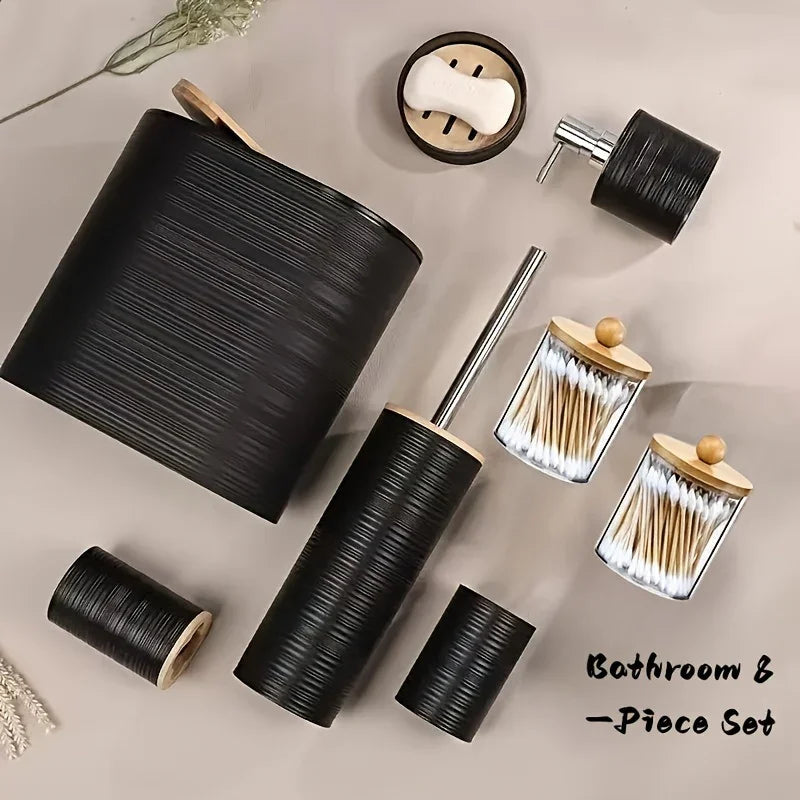 Bathroom Set - Bamboo 8pcs