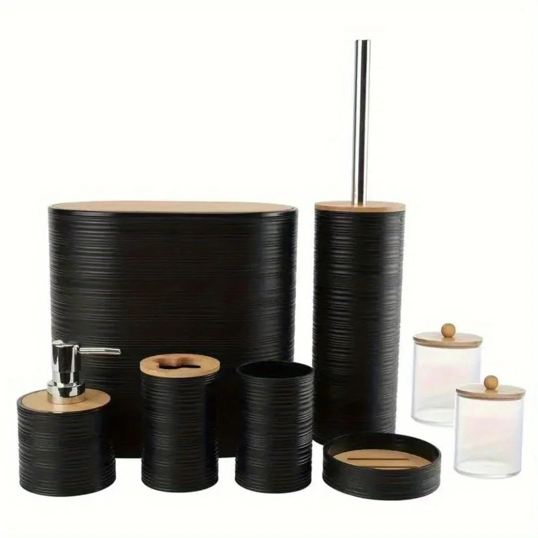 Bathroom Set - Bamboo 8pcs