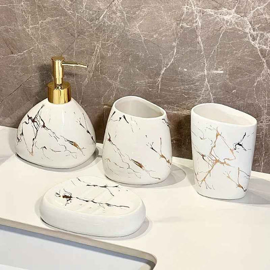 Bathroom Set - Luxury Ceramic 4-Piece