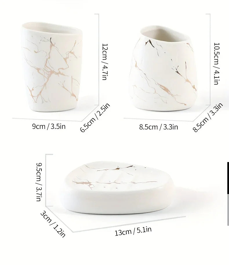 Bathroom Set - Luxury Ceramic 4-Piece