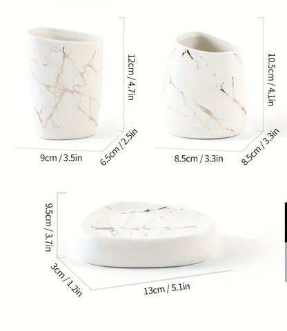 Bathroom Set - Luxury Ceramic 4-Piece