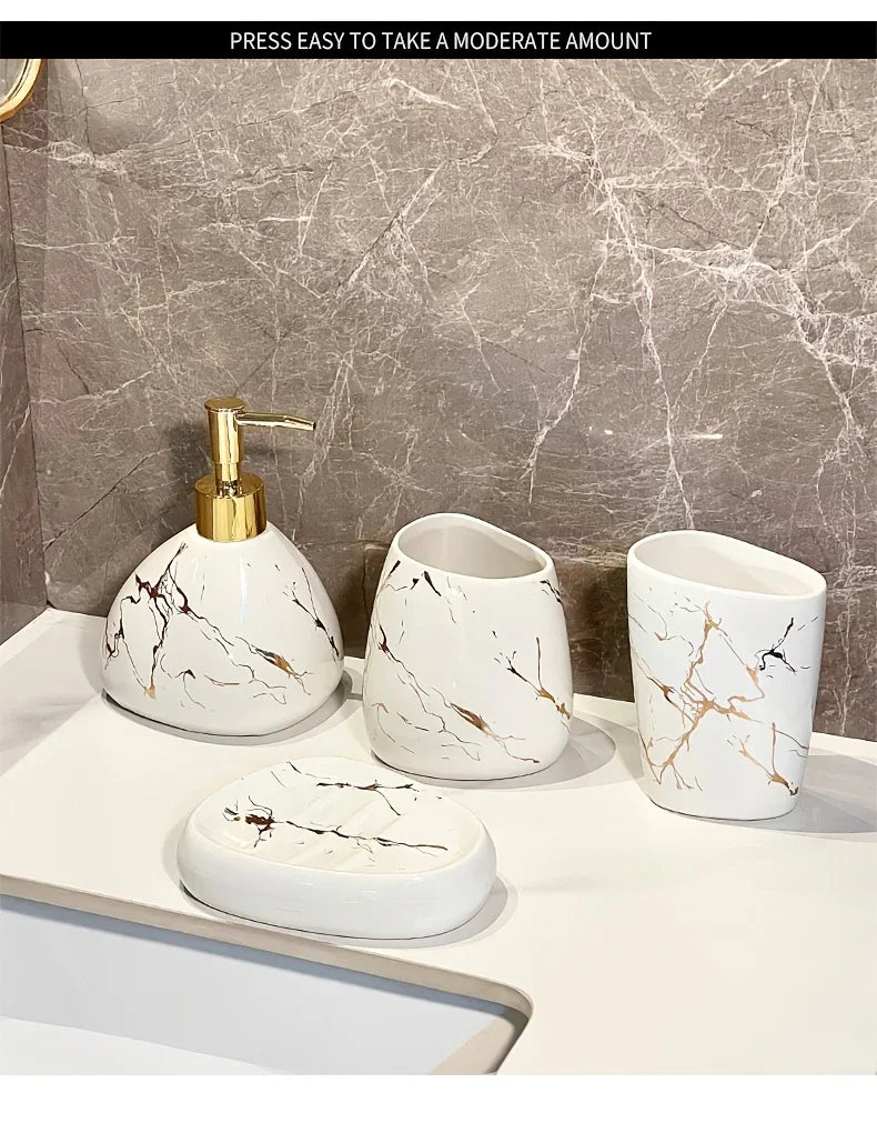 Bathroom Set - Luxury Ceramic 4-Piece