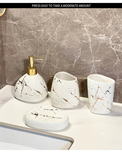 Bathroom Set - Luxury Ceramic 4-Piece