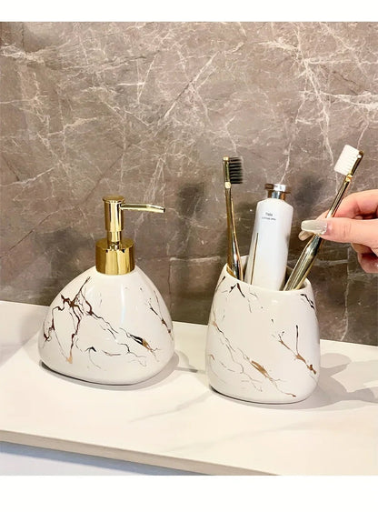 Bathroom Set - Luxury Ceramic 4-Piece
