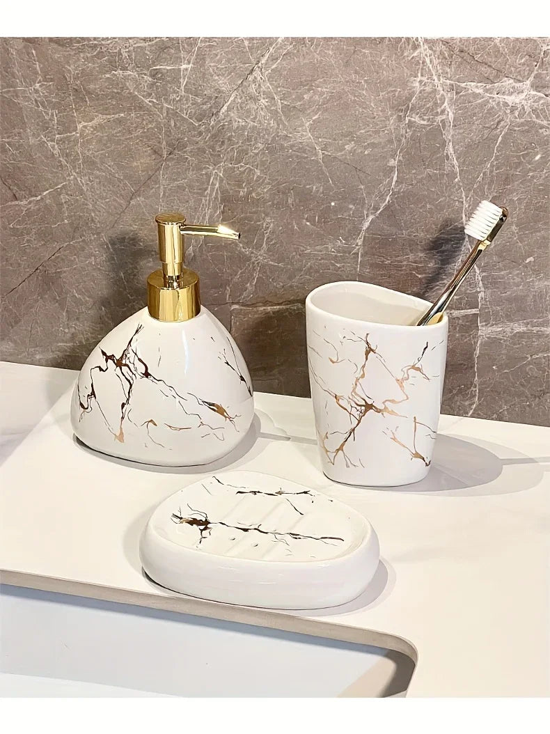 Bathroom Set - Luxury Ceramic 4-Piece