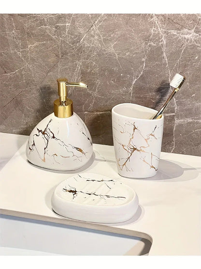 Bathroom Set - Luxury Ceramic 4-Piece
