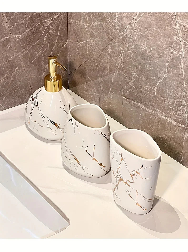 Bathroom Set - Luxury Ceramic 4-Piece