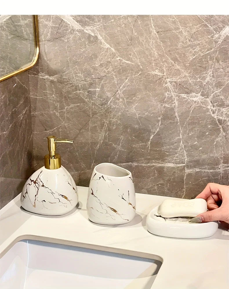 Bathroom Set - Luxury Ceramic 4-Piece