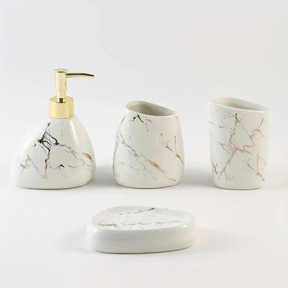 Bathroom Set - Luxury Ceramic 4-Piece