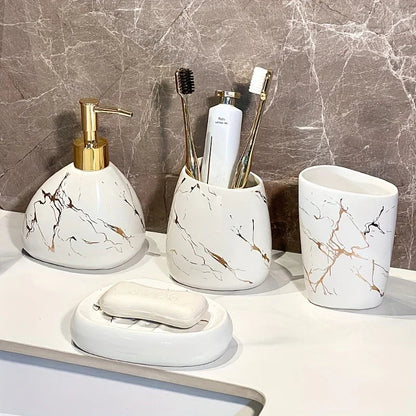 Bathroom Set - Luxury Ceramic 4-Piece