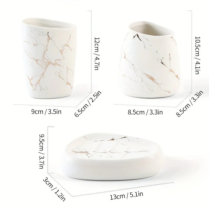 Bathroom Set - Luxury Ceramic 4-Piece