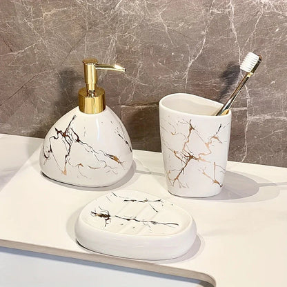 Bathroom Set - Luxury Ceramic 4-Piece