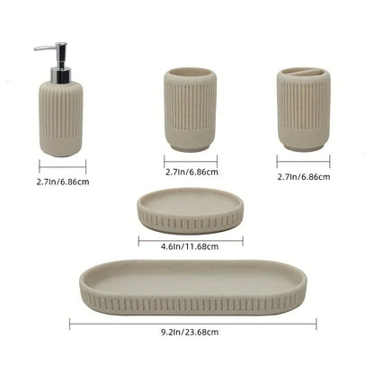 Bathroom Set - Modern Ceramic 5pcs