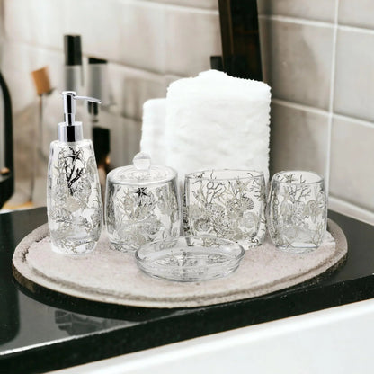 Bathroom Set of Glass in Antlers Design - PoshaBella