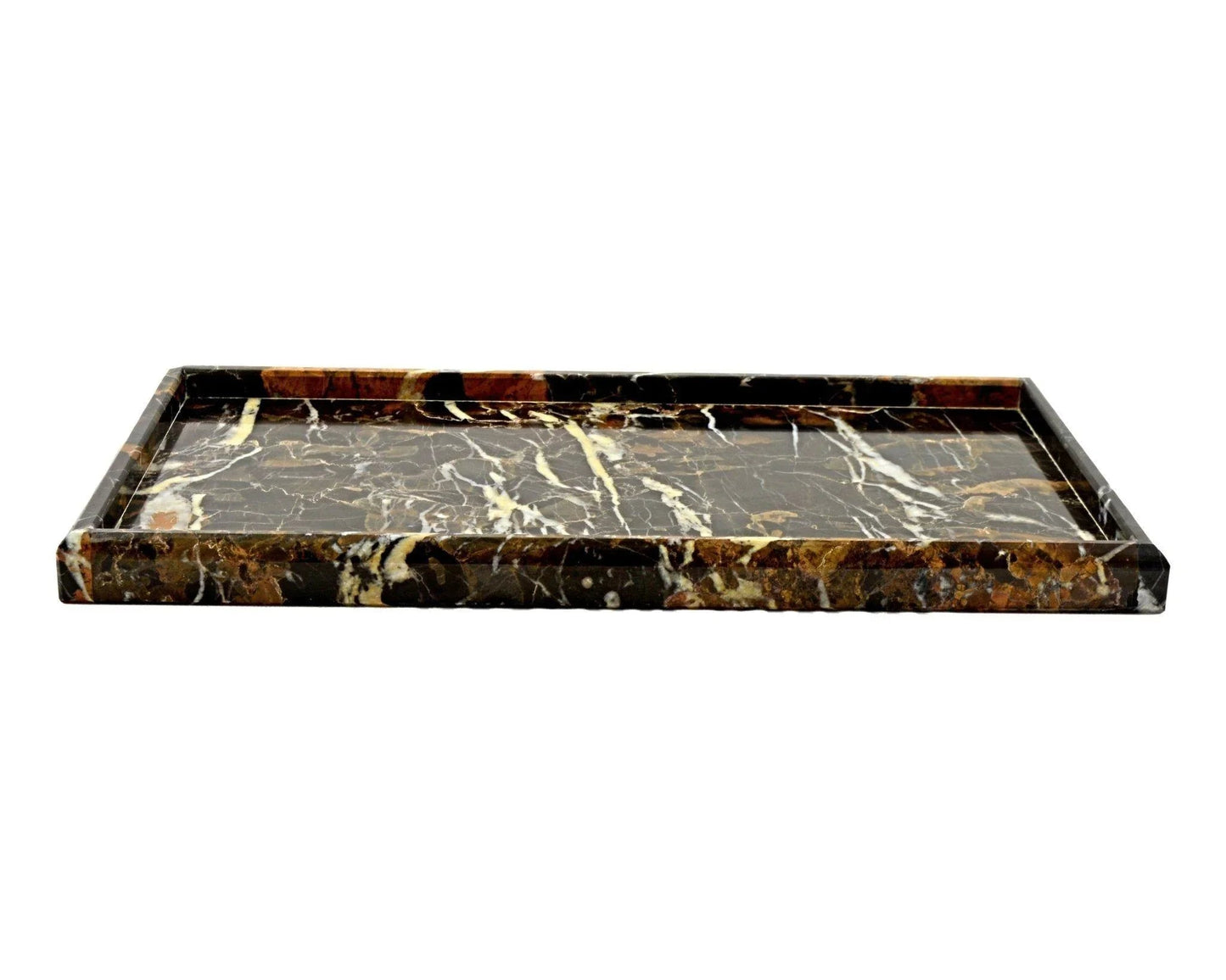 Bathroom Tray - Luxury Bathroom Vanity Tray of Michelangelo Marble - PoshaBella