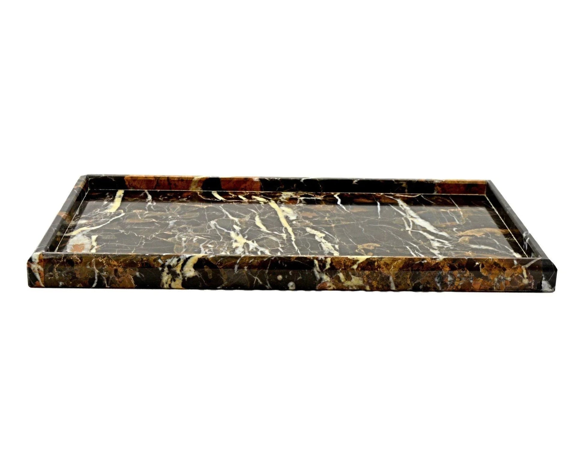 Bathroom Tray - Luxury Bathroom Vanity Tray of Michelangelo Marble - PoshaBella