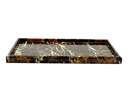 Bathroom Tray - Luxury Bathroom Vanity Tray of Michelangelo Marble - PoshaBella