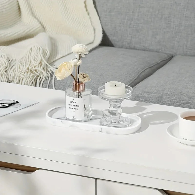 Bathroom Tray - Marble Pattern 25.4cm