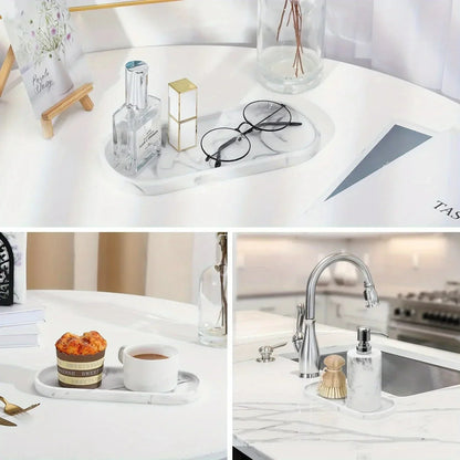 Bathroom Tray - Marble Pattern 25.4cm