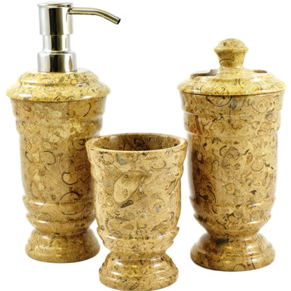 Bathroom Tumbler - Bathroom Accessories of Fossil Stone - PoshaBella